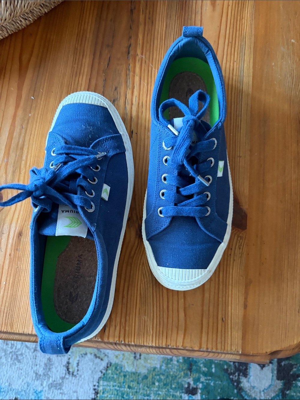 Cariuma Blue Canvas Lace-Up Sneakers